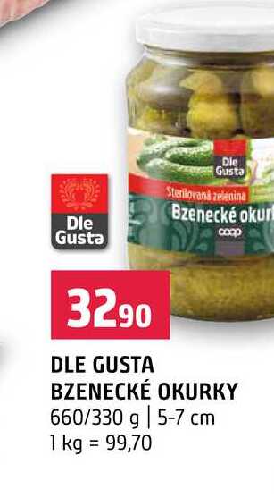 DLE GUSTA BZENECKÉ OKURKY 660/330 g 5-7 cm