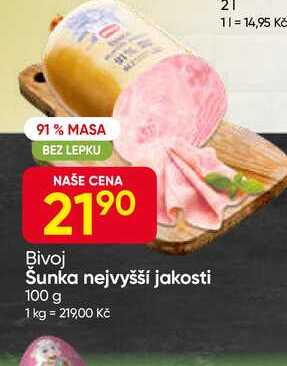 Šunka nejvyšší jakosti 100 g 
