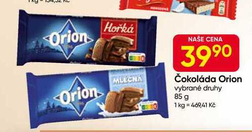 Orion Čokoláda vybrané druhy 85 g