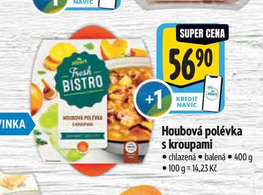  Houbová polévka s kroupami  400 g
