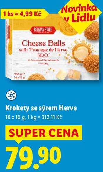 Krokety se sýrem Herve, 16x 16 g