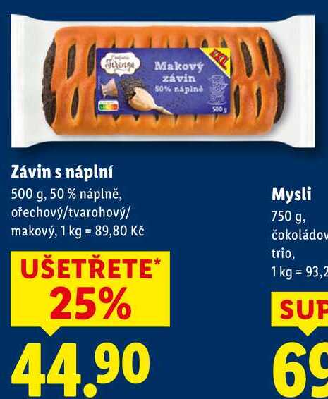 Závin s náplní, 500 g