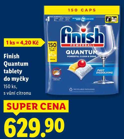 Finish Quantum tablety do myčky, 150 ks