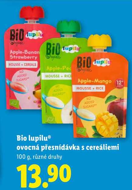 Bio lupilu ovocná přesnídávka s cereáliemi, 100 g