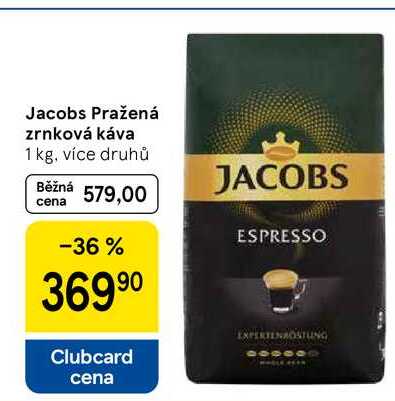 Jacobs Pražená zrnková káva, 1 kg