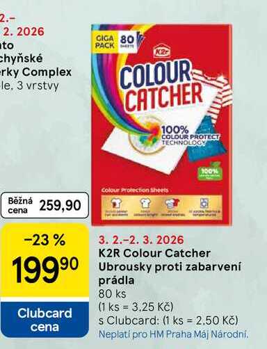 K2R Colour Catcher Ubrousky proti zabarvení, 80 ks 