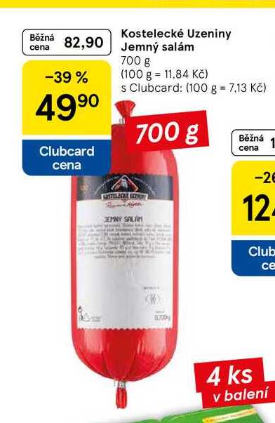 Kostelecké Uzeniny Jemný salám, 700 g