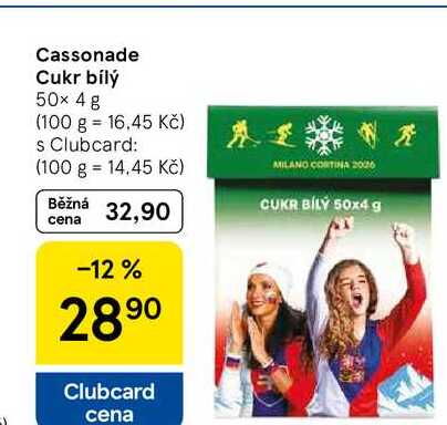 Cassonade Cukr bílý, 50x 4 g 