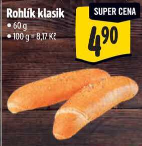 Rohlík klasik, 60 g 