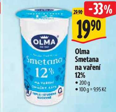 Olma Smetana na vaření 12%, 200 g
