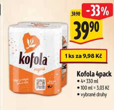 Kofola 4pack, 4x 330 ml 