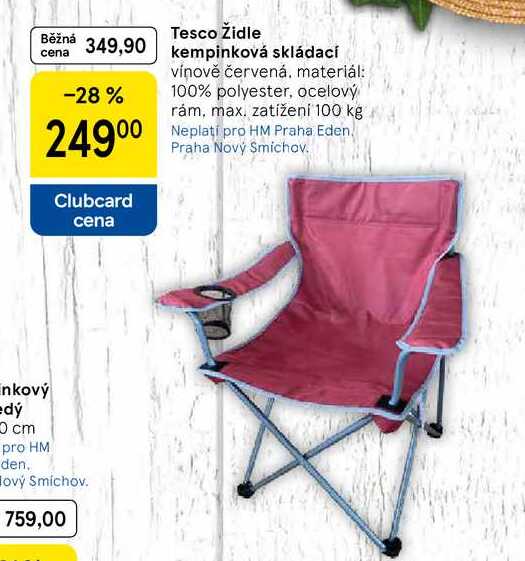 Tesco Židle kempinková skládací, 1 ks