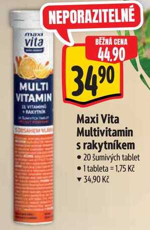 Maxi Vita Multivitamin s rakytníkem, 20 šumivých tablet
