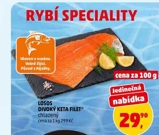 LOSOS DIVOKÝ KETA FILET, 100 g