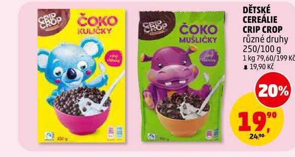 DĚTSKÉ CEREÁLIE CRIP CROP, 250 g