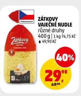 ZÁTKOVY VAJEČNÉ NUDLE, 400 g
