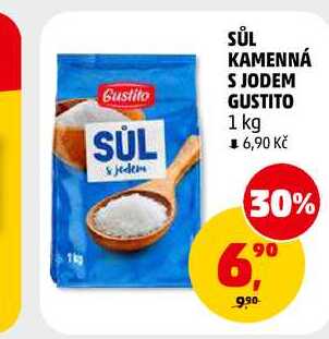 SŮL KAMENNÁ S JODEM GUSTITO, 1 kg