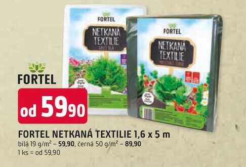 FORTEL NETKANÁ TEXTILIE 1,6 x 5 m bila 19 g/m² 