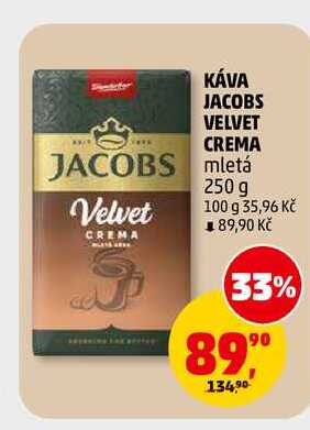 KÁVA JACOBS VELVET CREMA mletá, 250 g