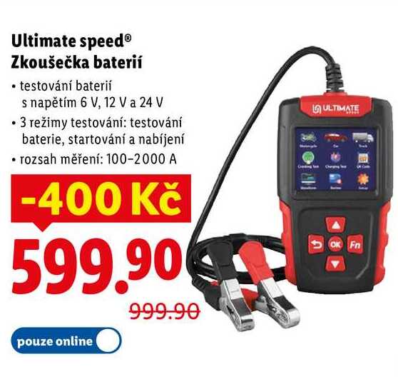 Ultimate speed Zkoušečka baterií 