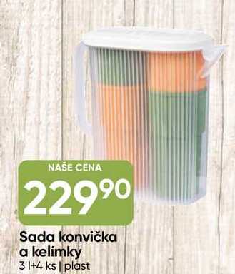 Sada konvička a kelímky 3+4 ks