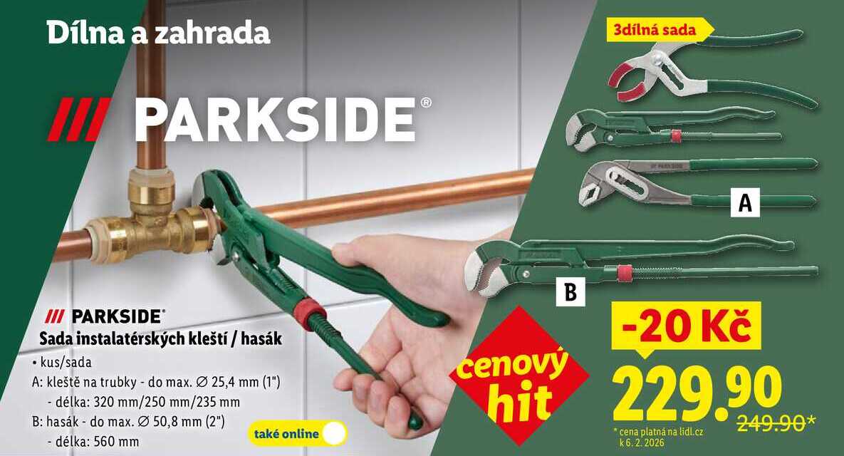 Sada instalatérských kleští/hasák 