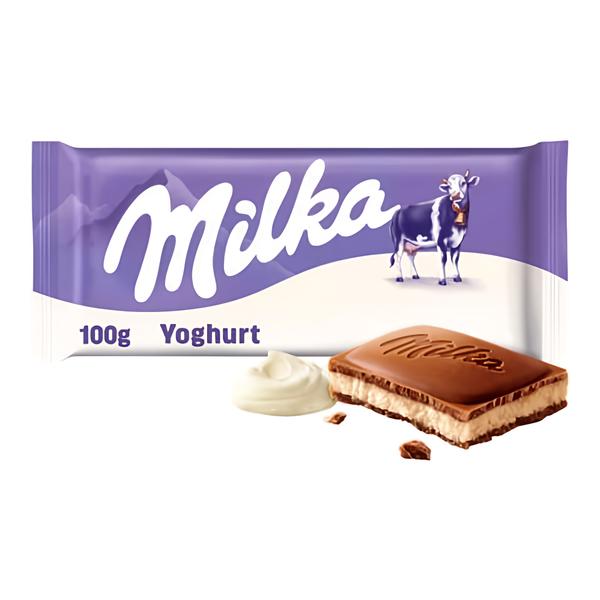 Milka Čokoláda Mléčná z alpského mléka s jogurtovou náplní