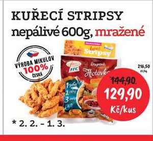 KUŘECÍ STRIPSY nepálivé 600g, mražené