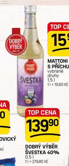 DOBRÝ VÝBĚR ŠVESTKA 40% 0,5l
