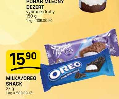 MILKA/OREO SNACK 27 g