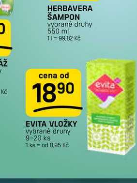 EVITA VLOŽKY vybrané druhy 9-20 ks