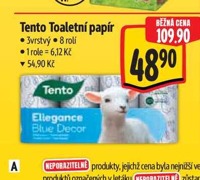 Tento Toaletní papír 3vrstvý 8 rolí