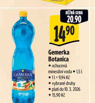  Gemerka Botanica • ochucená minerální voda 1,5 l 