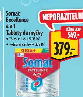 Somat Excellence 4v1 Tablety do myčky 75 ks