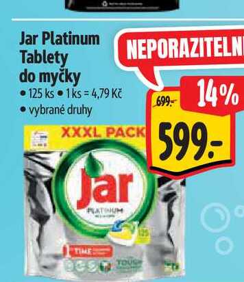 Jar Platinum Tablety do myčky 125 ks