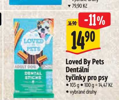 Loved By Pets Dentální tyčinky pro psy 103 g