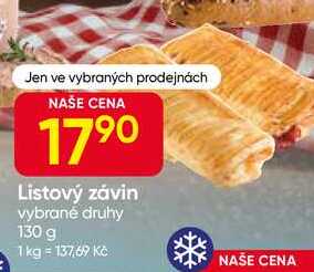 Listový závin vybrané druhy 130 g 