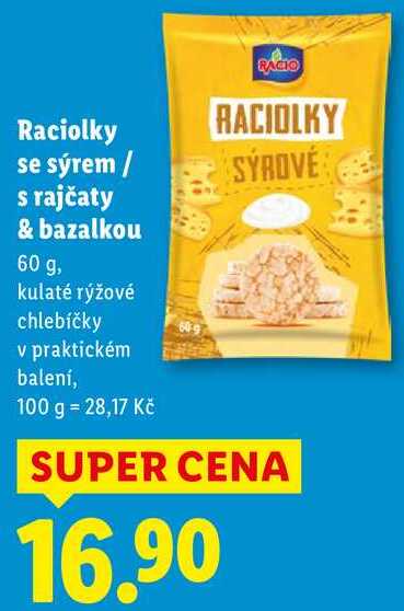 Raciolky se sýrem/s rajčaty & bazalkou, 60 g