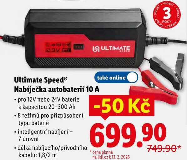 Ultimate Speed® Nabíječka autobaterií 10 A 