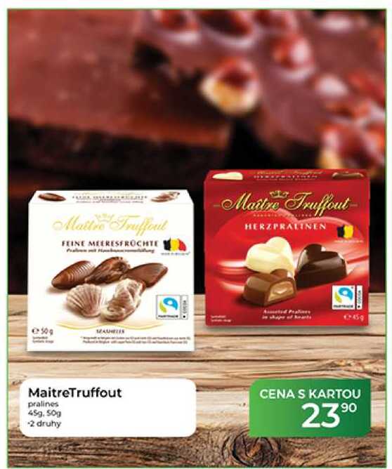 Maitre Truffout pralines 45g, 50g