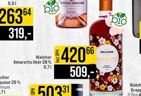 Walcher Amaretto likér 28% 7l