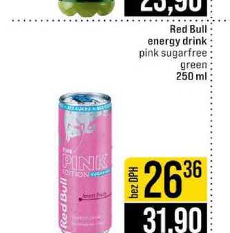 Red Bull energy drink pink sugarfree green 250 ml