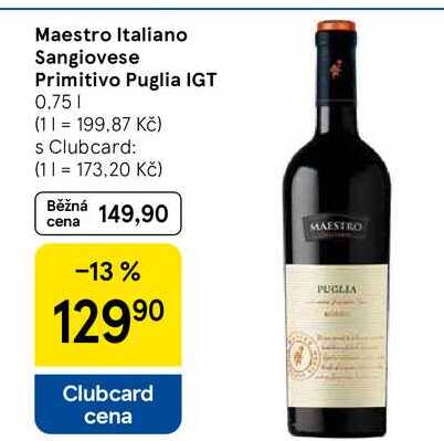 Maestro Italiano Sangiovese Primitivo Puglia IGT, 0,75 l
