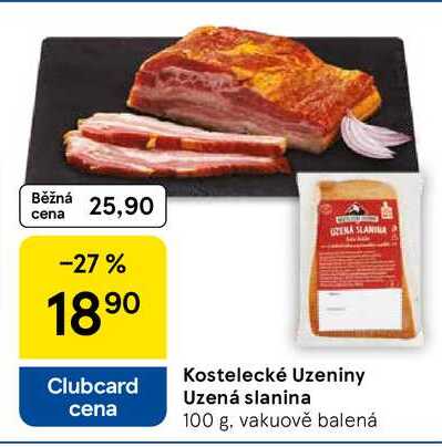 Kostelecké Uzeniny Uzená slanina, 100 g