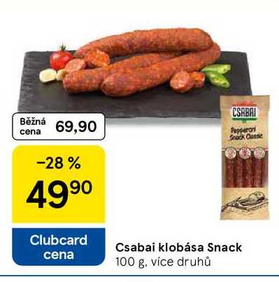 Csabai klobása Snack, 100 g
