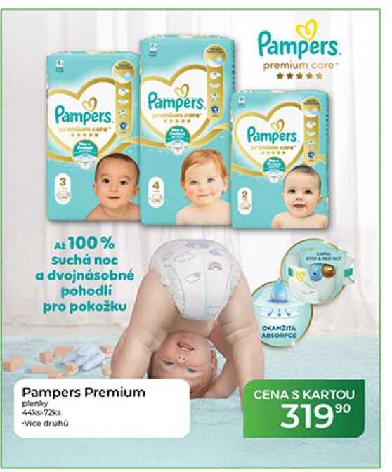 Pampers Premium plenky 44ks-72ks