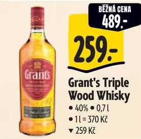 Grant's Triple Wood Whisky, 0,7 l