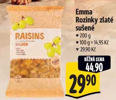 Emma Rozinky zlaté sušené, 200 g 
