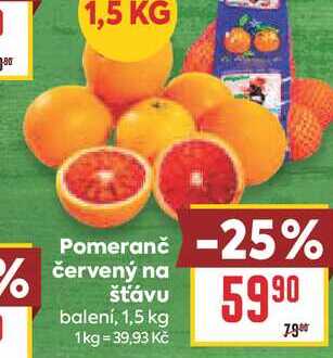 Pomeranč červený na šťávu balení, 1,5 kg 