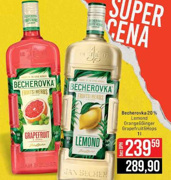 Becherovka 20% Lemond Orange&Ginger Grapefruit&Hops 1l